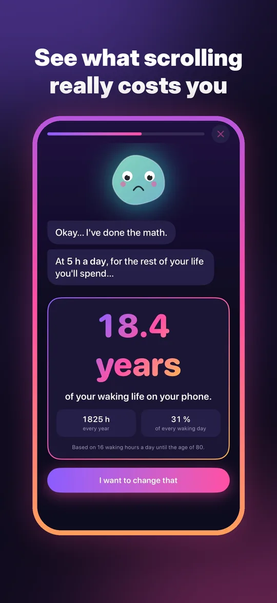 Pip works out how much of your life goes to your phone